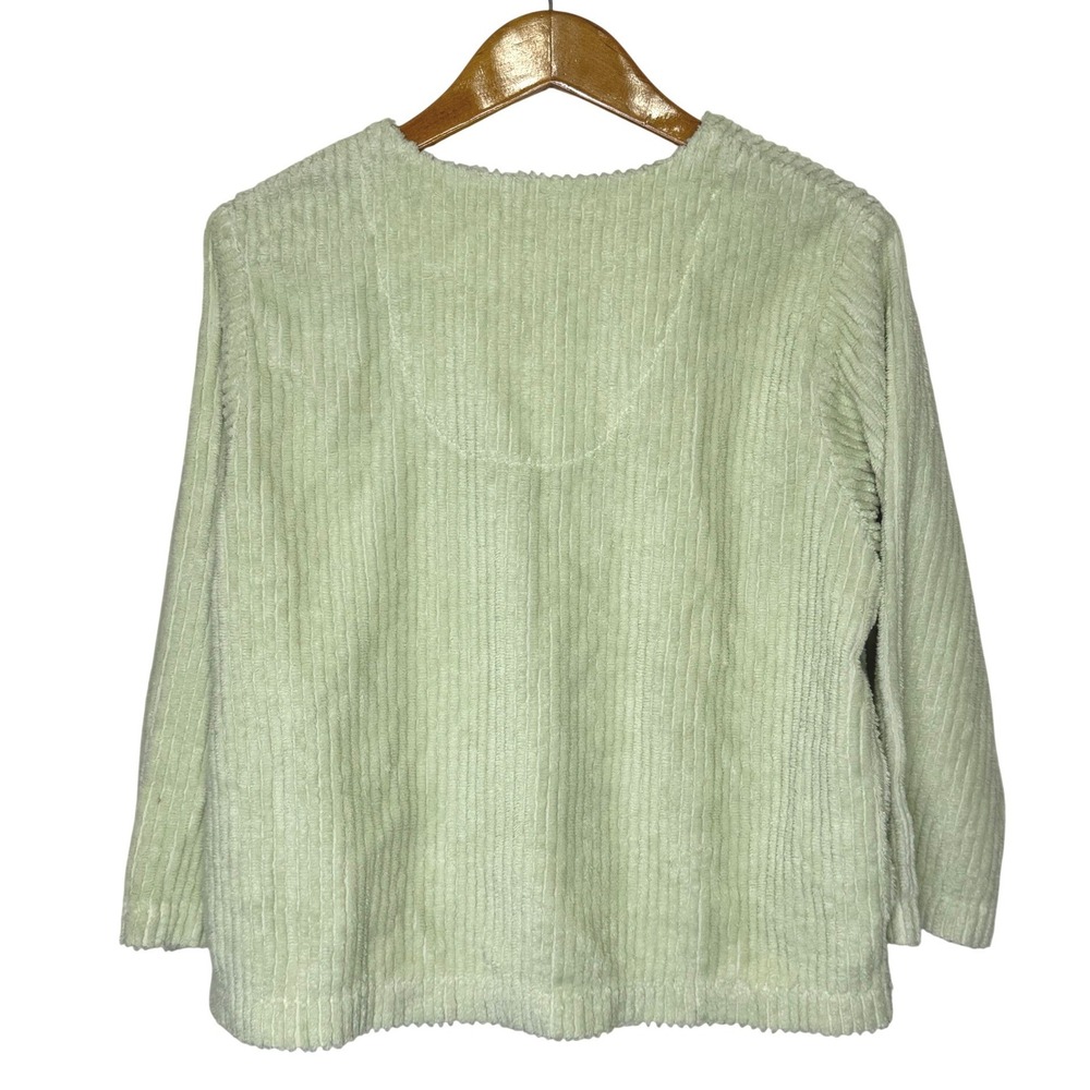 House of Chenille Bed Jacket Green Medium - Picture 2 of 11